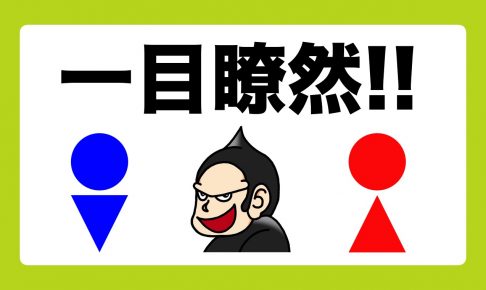 男子トイレは青色で 女子は赤色 これが機能的でわかりやすい ごりらのせなか